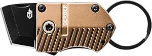 Gerber Gear Key Note EDC Pocket Knife Keychain, 1" Plain Edge Mini Pocket Knife - Coyote Brown