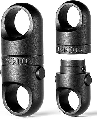 FEGVE Titanium Magnetic Key Holder, Quick Release Keychain, Detachable Magnetic Keychain, Safely Lock System, 360 ° Rotatable