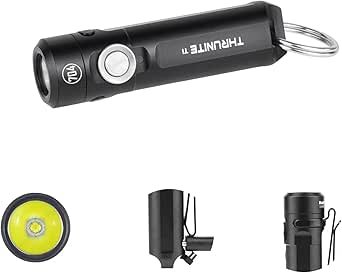 ThruNite Ti Keychain Flashlight, Customized Edition with 704 Tactical, 650 Lumens USB-C Rechargeable Compact Pocket Light with Magnetic Tailcap, for Camping, Everyday Carry (Black Cool White)