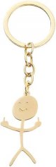 COLORFUL BLING Funny Doodle Stainless Steel Keychain Middle Finger Keyring Long Distance Friendship BFF Matching Jewelry Gift